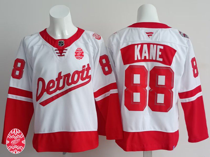 Men Detroit Red Wings 88 Kane White 2025 Fanatics Home Premium NHL Jersey style 3